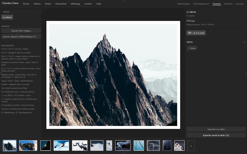 Canevas : cadres, formats Instagram et collages.