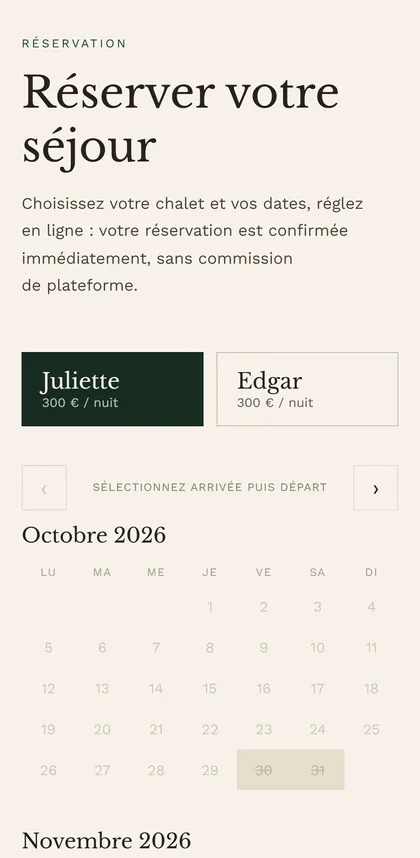 La réservation sur téléphone