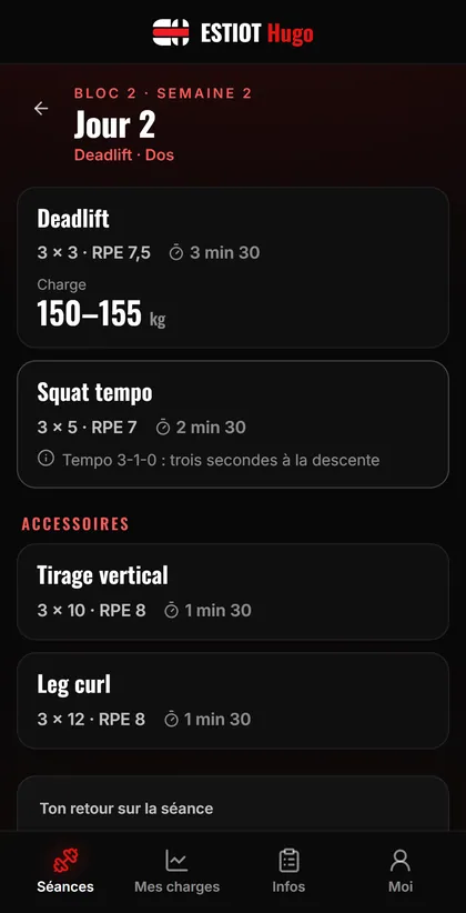 La séance du jour sur téléphone