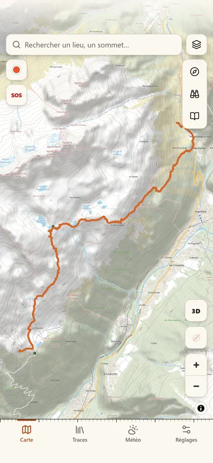 La carte de Soulane sur téléphone